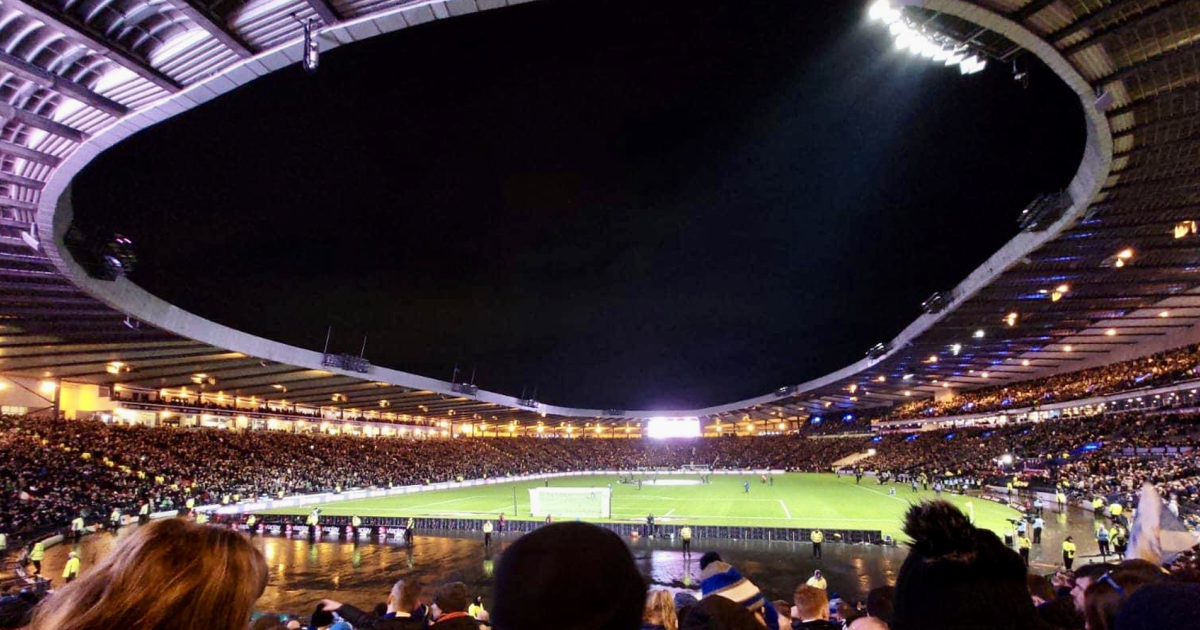 Hampden with a large crowd inside